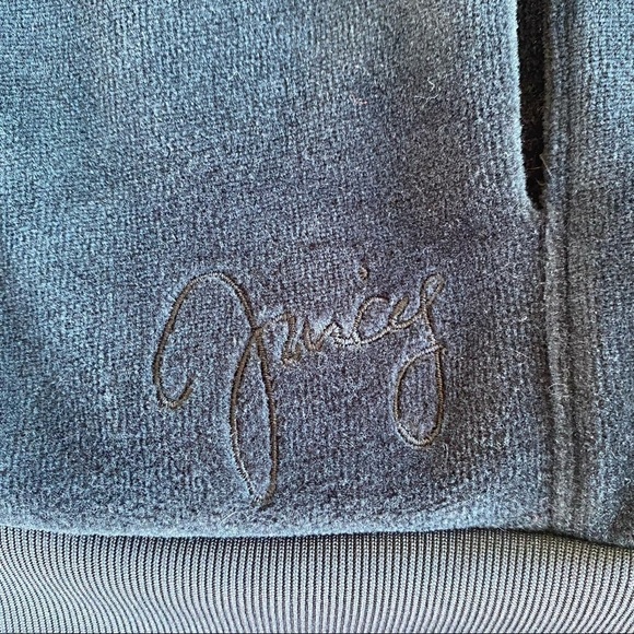 Juicy Couture Black Velour Full Zip Track Hoodie High Neck Bling Rhinestone Sml - Picture 9 of 12